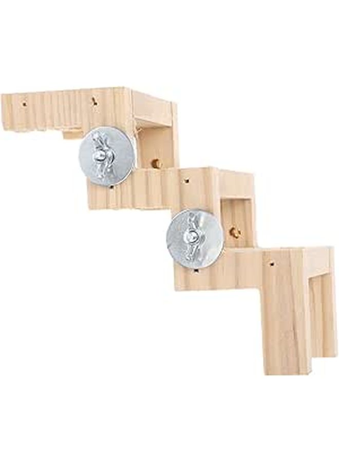 Z Shaped Wooden Ladder Climbing Toy Rest Platform For Parrots Bird Cage - Image 1