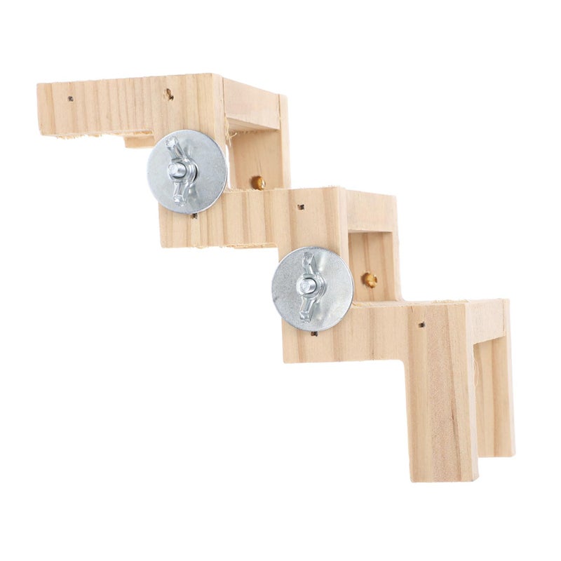 Z Shaped Wooden Ladder Climbing Toy Rest Platform For Parrots Bird Cage - Image 2