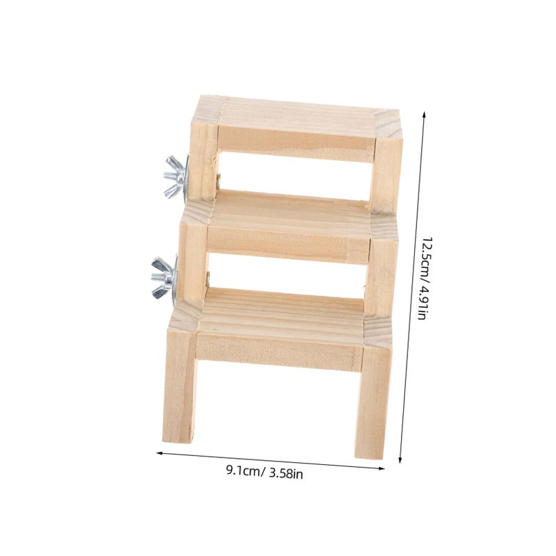 Z Shaped Wooden Ladder Climbing Toy Rest Platform For Parrots Bird Cage - Image 3
