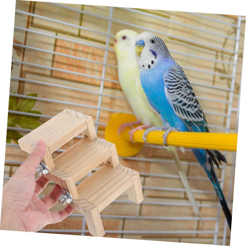 Z Shaped Wooden Ladder Climbing Toy Rest Platform For Parrots Bird Cage - Image 5