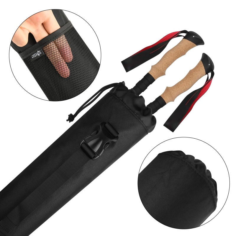 Cosmos Portable Trekking Poles Carrying Bag Tent Poles Bag Replacement Storage Bag Pouch for Walking Stick Trekking Hiking Poles, 27.5 Inches Length, Black - Image 2
