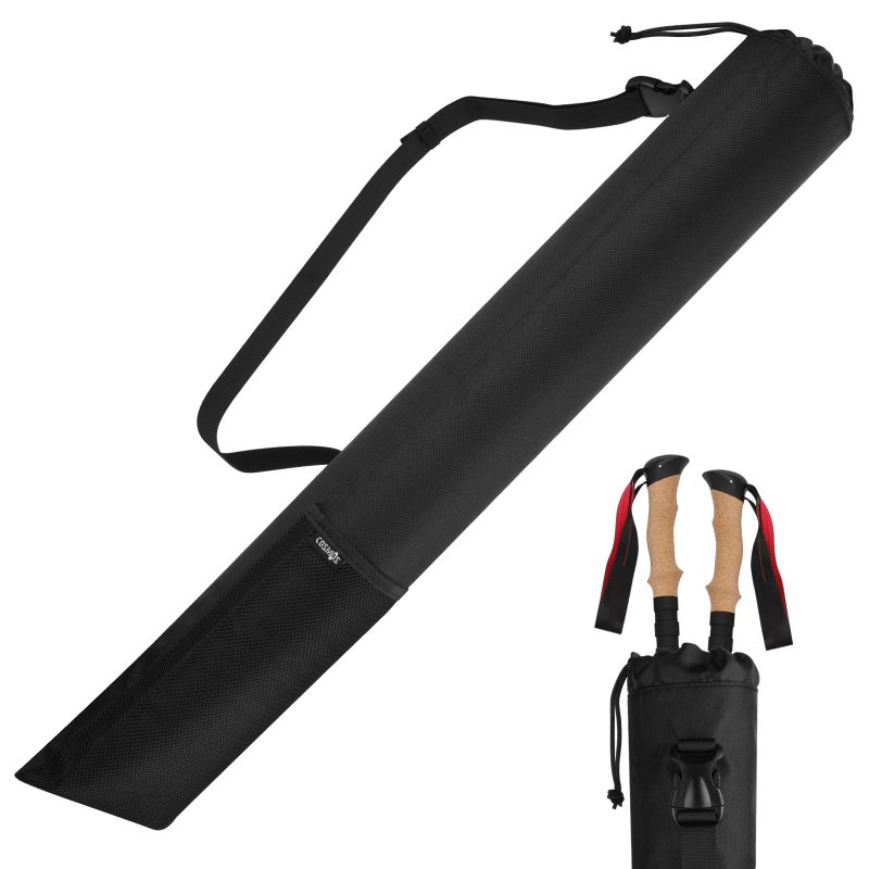 Cosmos Portable Trekking Poles Carrying Bag Tent Poles Bag Replacement Storage Bag Pouch for Walking Stick Trekking Hiking Poles, 27.5 Inches Length, Black - Image 1