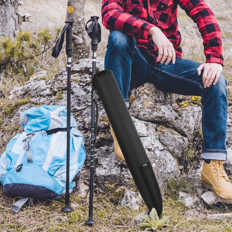 Cosmos Portable Trekking Poles Carrying Bag Tent Poles Bag Replacement Storage Bag Pouch for Walking Stick Trekking Hiking Poles, 27.5 Inches Length, Black - Image 5