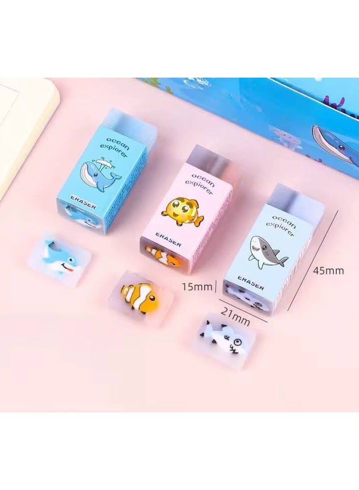 استيكة الشفافة بأشكال اسماك  الشكل المجسم  العلبة : ٣٦ قطعة - Image 2