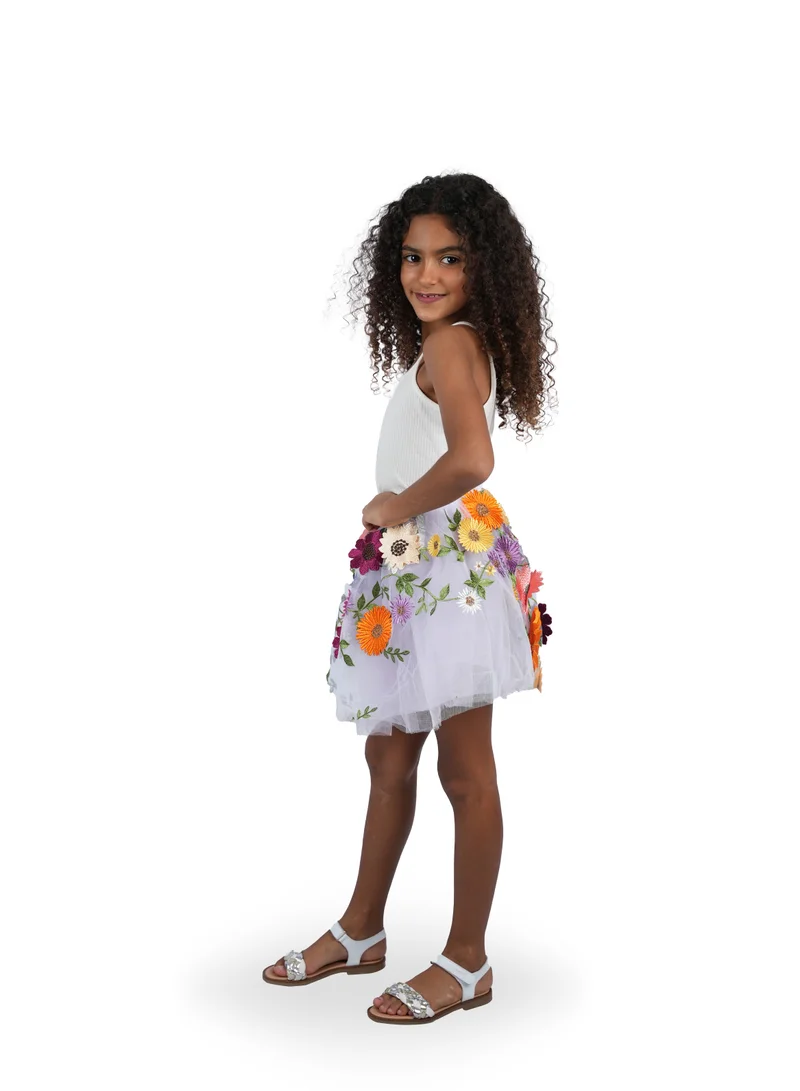 D'Daniela Floral Appliqué Dress