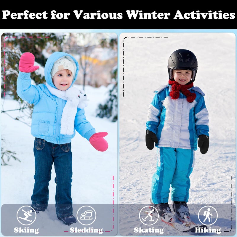 Sarfel Toddler Ski Gloves Waterproof Toddler Mittens Ages 2-4 Toddlers Gloves 2T 4T Kids Winter Glove Toddlers Snow Mittens 3T - Image 3