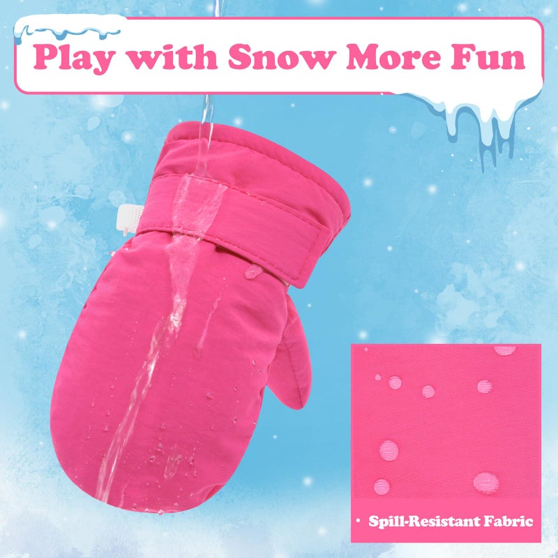 Sarfel Toddler Ski Gloves Waterproof Toddler Mittens Ages 2-4 Toddlers Gloves 2T 4T Kids Winter Glove Toddlers Snow Mittens 3T - Image 2