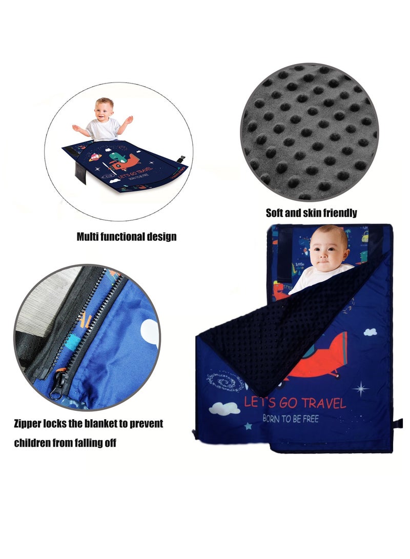 XiuWoo Toddler Airplane Bed,Kids Airplane Bed with Quilt for Kids,Safe and Cozy Airplane Bed for Toddlers,Bunk Airplane seat Extender for Kids,Toddler Airplane Travel Essentials - Image 4