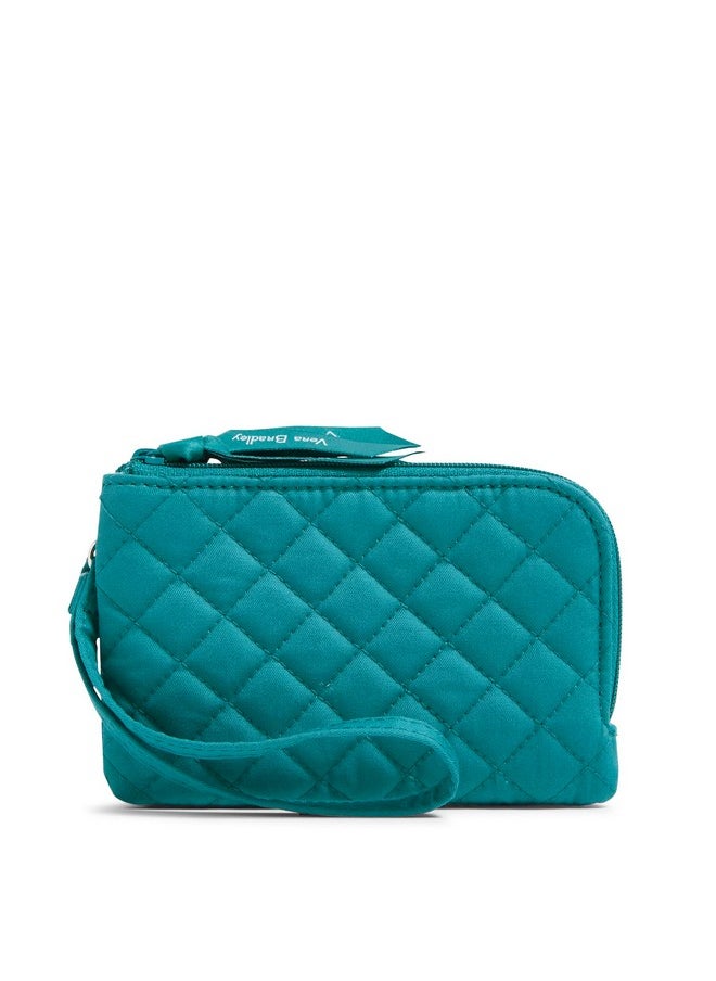 Vera Bradley - Women'S Cotton Double Zip Id Case Wallet With Rfid Protection Forever Green Recycled Cotton One Size - Image 1