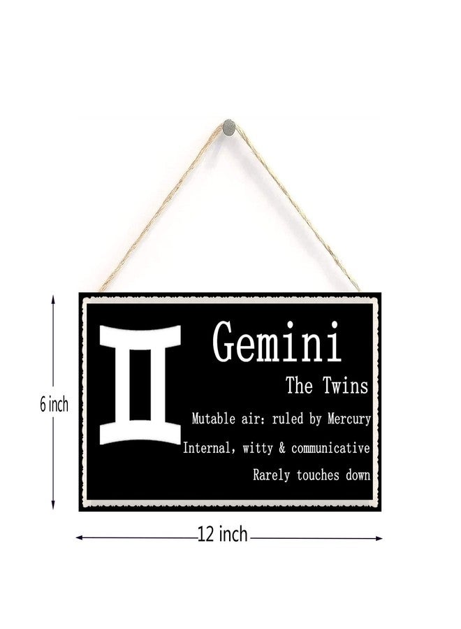 Henntile Gemini The Twins - Beautiful Spiritual Gift Astrology Sign of The Zodiac Plaque 6 inch by 12 inch Hanging Sign, Decorative Wood Sign Home Decor,Wall Art - Image 2