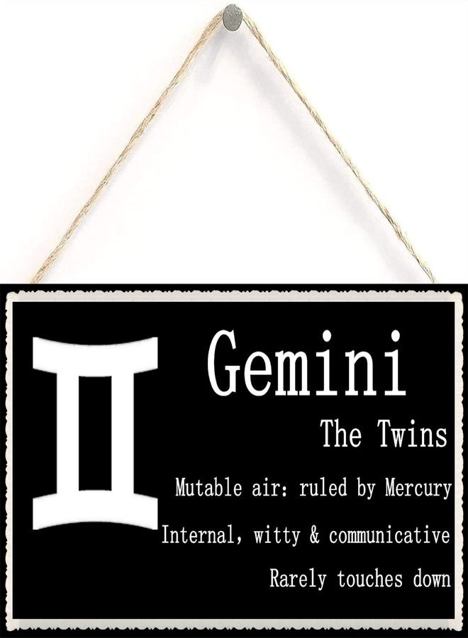 Henntile Gemini The Twins - Beautiful Spiritual Gift Astrology Sign of The Zodiac Plaque 6 inch by 12 inch Hanging Sign, Decorative Wood Sign Home Decor,Wall Art - Image 1