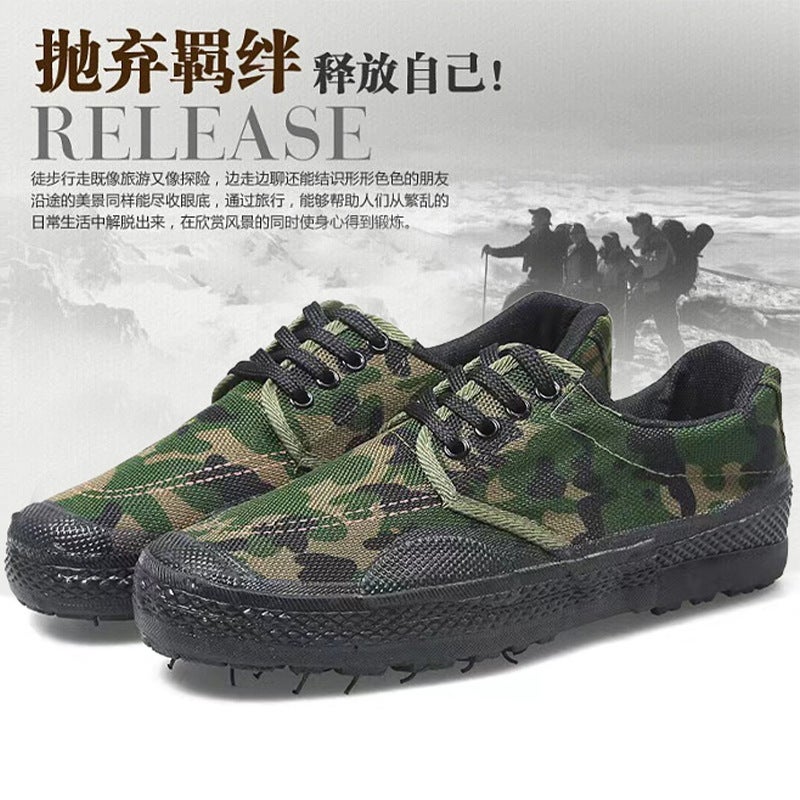 Men'S Spring Liberation Shoes Training Shoes Student Military Training Shoes Wear-Resistant Breathable Non-Slip Rubber Shoes Work Site Work Protection Shoes - Image 2