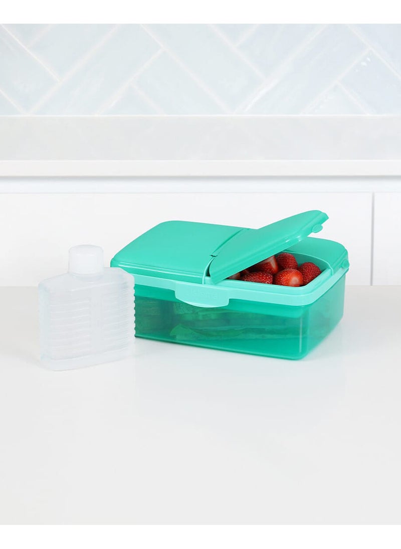 Sistema Slimline Quaddie Lunch Box 1.5L Green – BPA Free Lunch Container with Multi Compartments, Leak-Resistant Food Storage Box for School, Office, Meal Prep, Travel & Everyday Lunches - Image 4