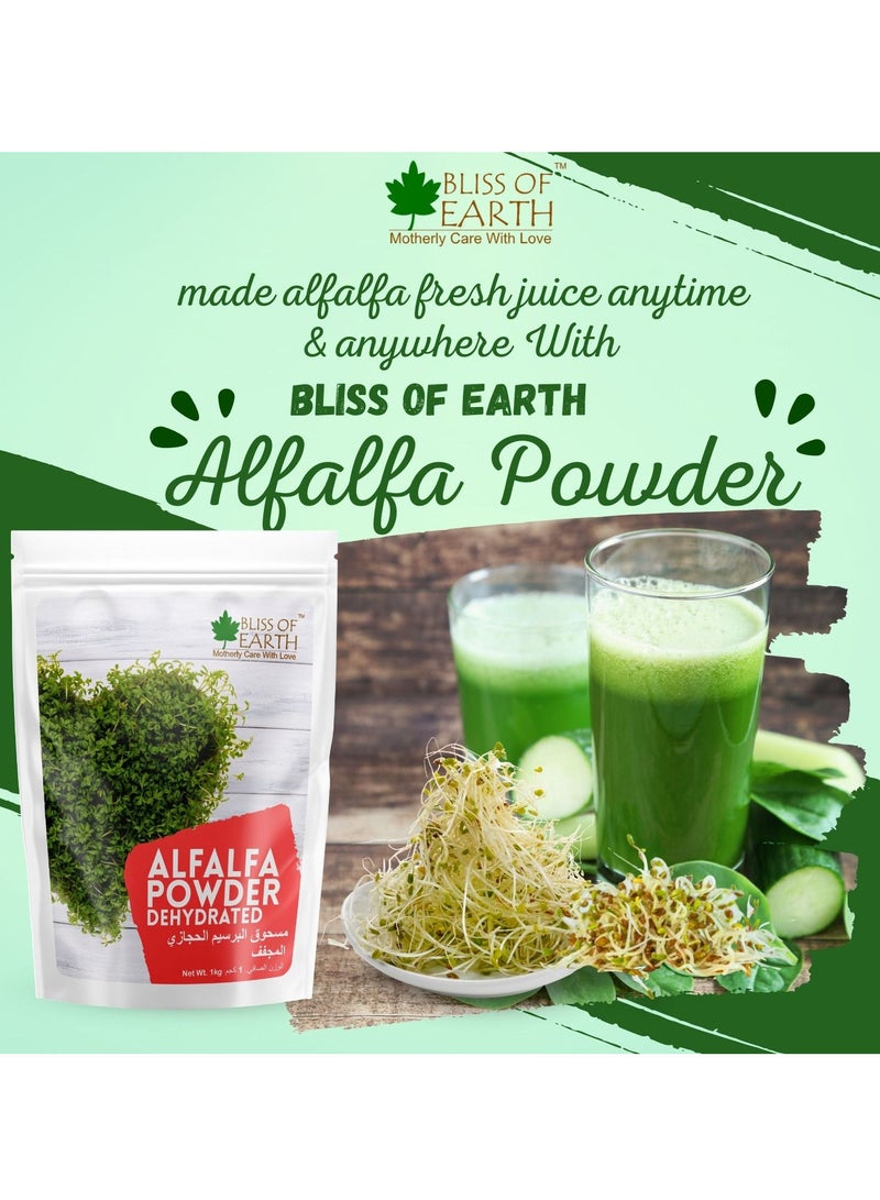 Bliss of Earth 7.05 oz Alfalfa Powder Organic Power House of Vitamin, Minerals & Antioxidants Great for Energy Drink, Green Smoothie & Beverage 200GM - Image 4