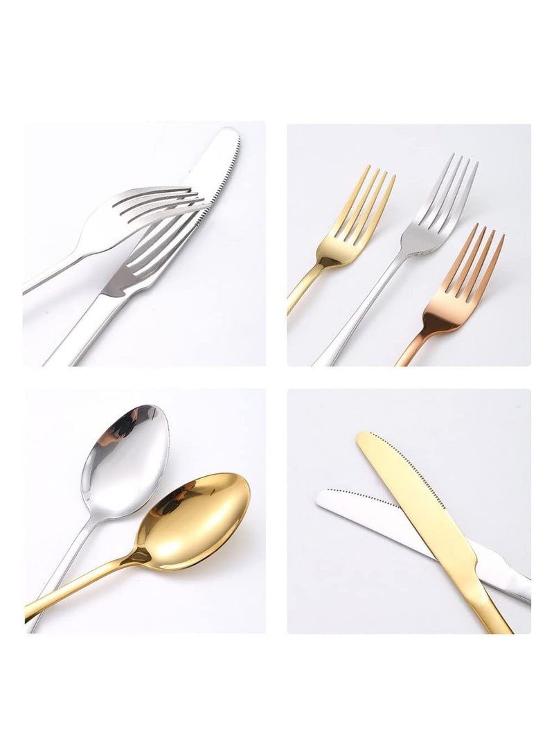 أنمي طقم 10 قطع من سكين محمول وشوكة وملعقة وطبق وطقم مشبك ستيك، طقم أدوات مائدة للتخييم، طقم أدوات مائدة من الفولاذ المقاوم للصدأ في الهواء الطلق لشخصين - Image 5