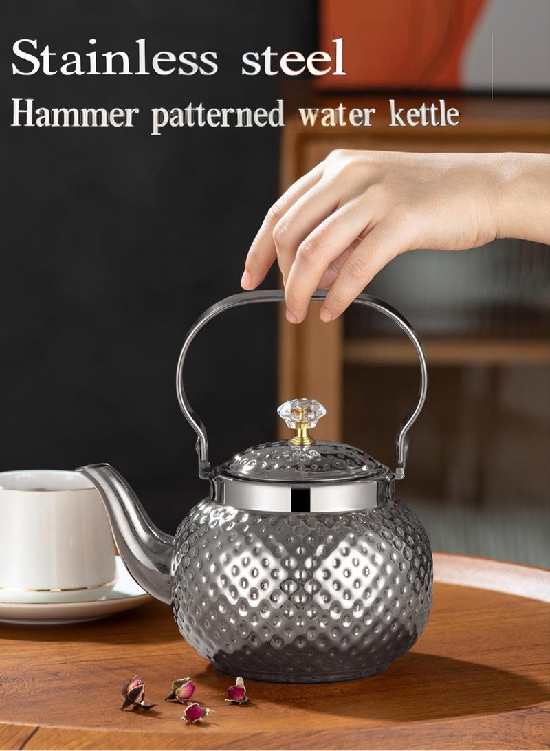 LOOPITYS 1.6L food grade stainless steel teapot is sturdy and durable, suitable for household and household items, and easy to enjoy the fun of brewing tea - Image 1