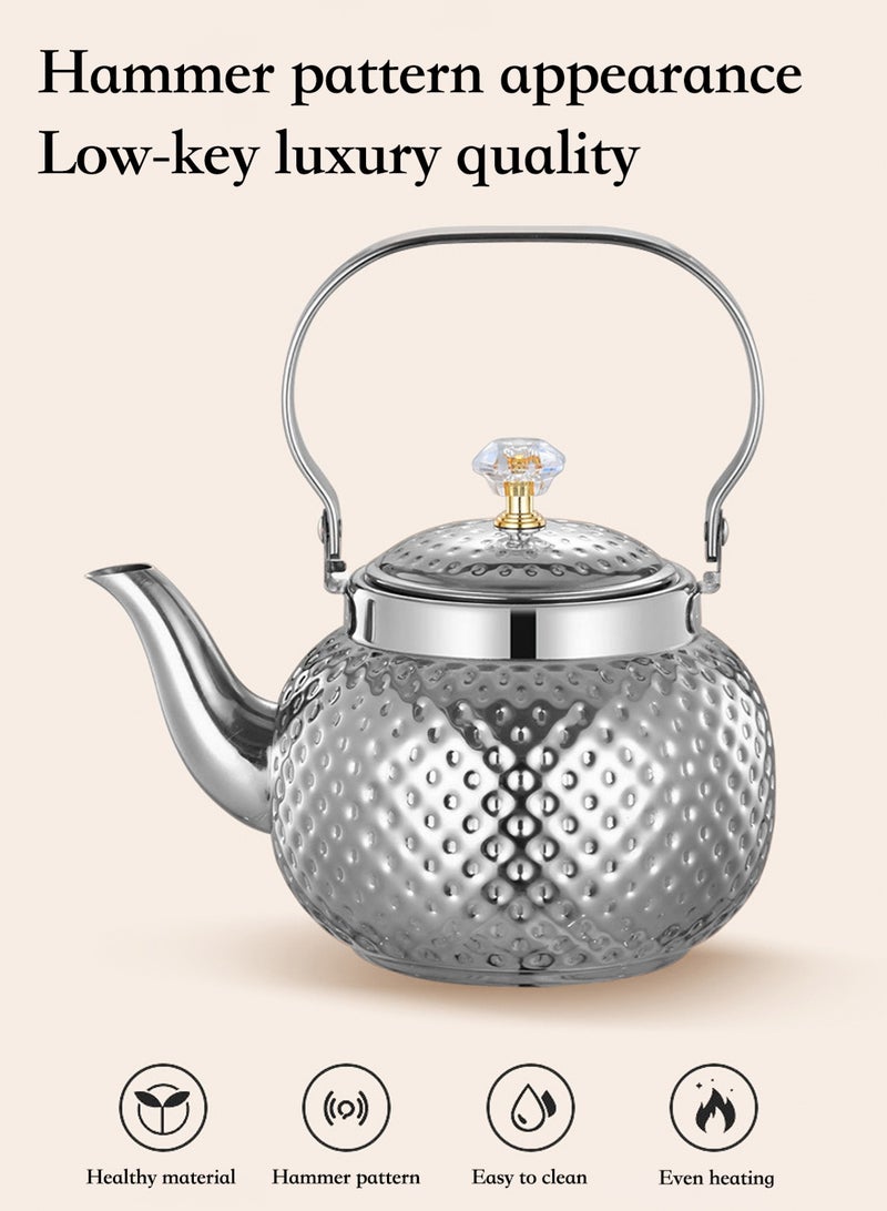 LOOPITYS 1.6L food grade stainless steel teapot is sturdy and durable, suitable for household and household items, and easy to enjoy the fun of brewing tea - Image 2