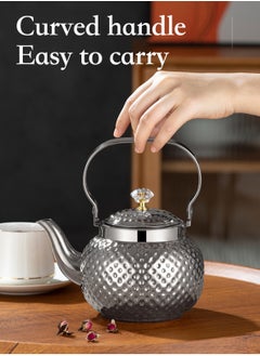 LOOPITYS 1.6L food grade stainless steel teapot is sturdy and durable, suitable for household and household items, and easy to enjoy the fun of brewing tea  - Image 3