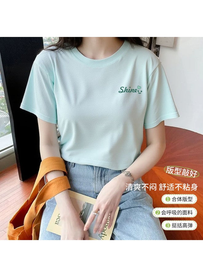 Fenton simple And Versatile Printed Basic Tee - Women's Pure Cotton Short Sleeve T-shirt For Layering Or Standalone Wear - Image 5