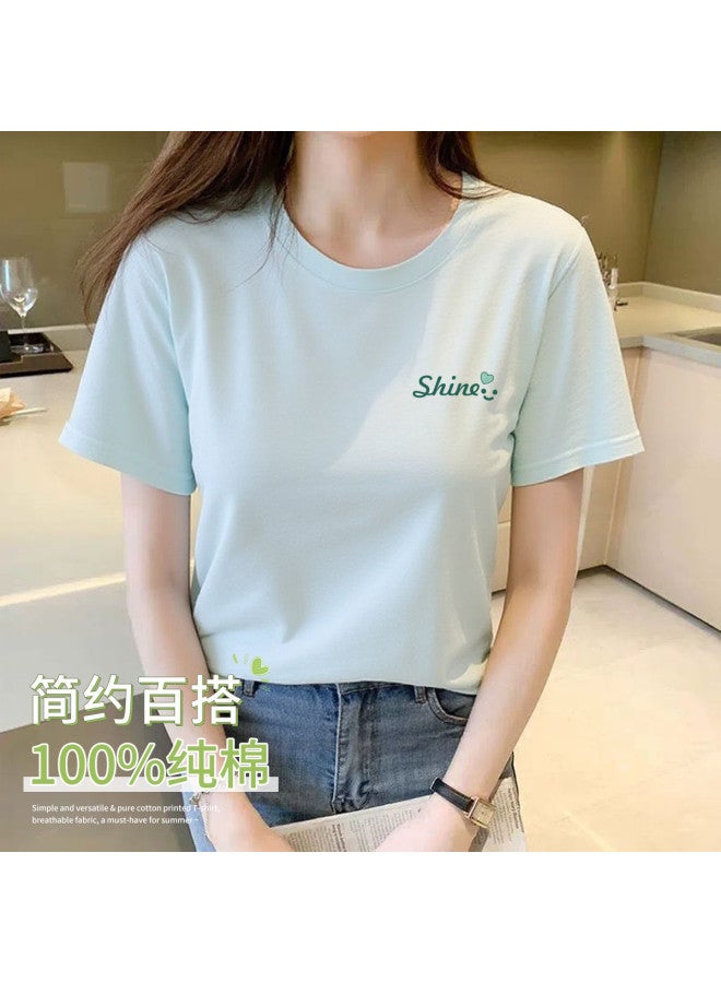 Fenton simple And Versatile Printed Basic Tee - Women's Pure Cotton Short Sleeve T-shirt For Layering Or Standalone Wear - Image 3