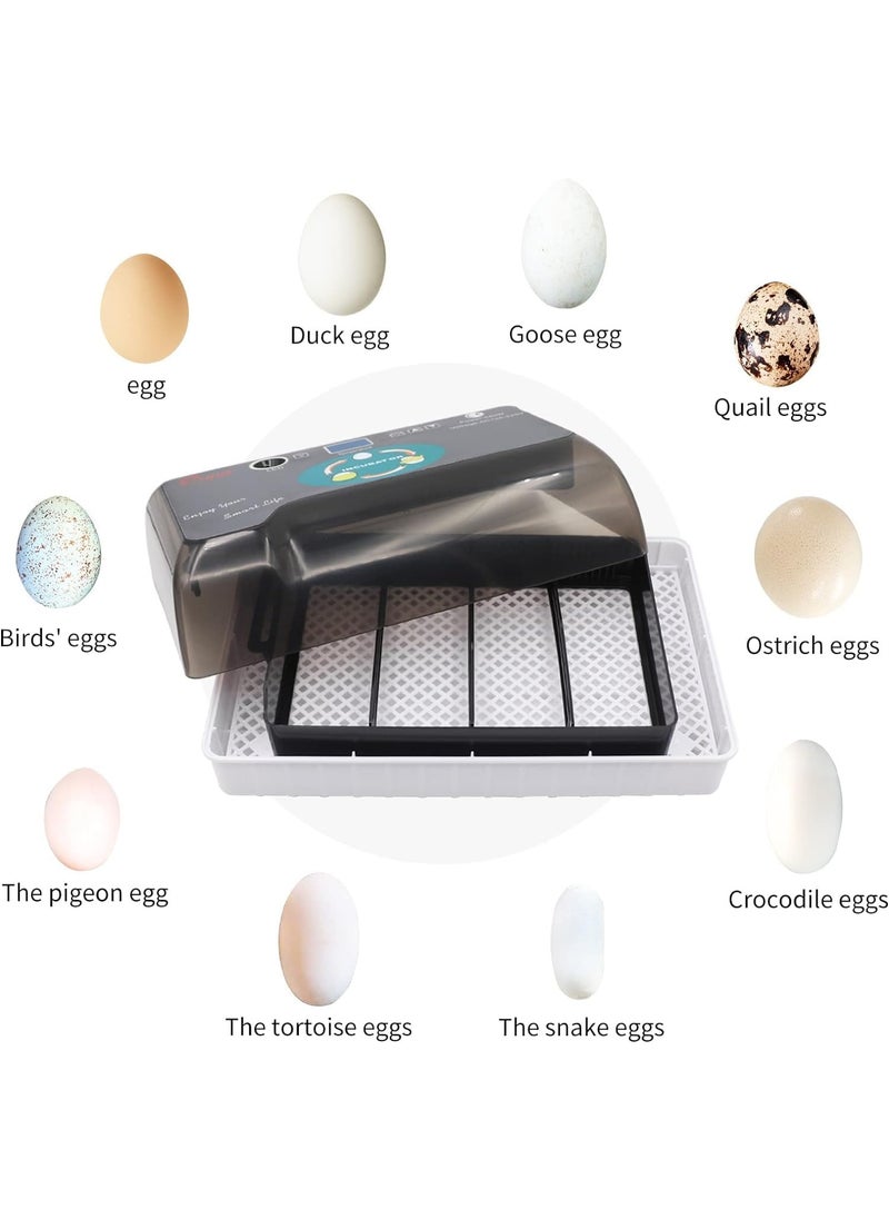 TANGBLIB - Digital Automatic Egg Incubator,Hatching Machine for Eggs Duck Birds Home Use,High-Efficiency Led Lighting Grey - Image 1