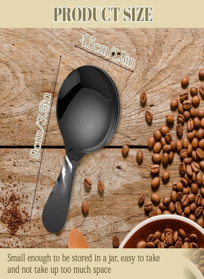 SOVNSG 5 Pack Short Handle Scoops, Stainless Steel Mini Scoops Small Spoons, Versatile Spoons for Canisters/Coffee Tea Desserts（Black） - Image 2