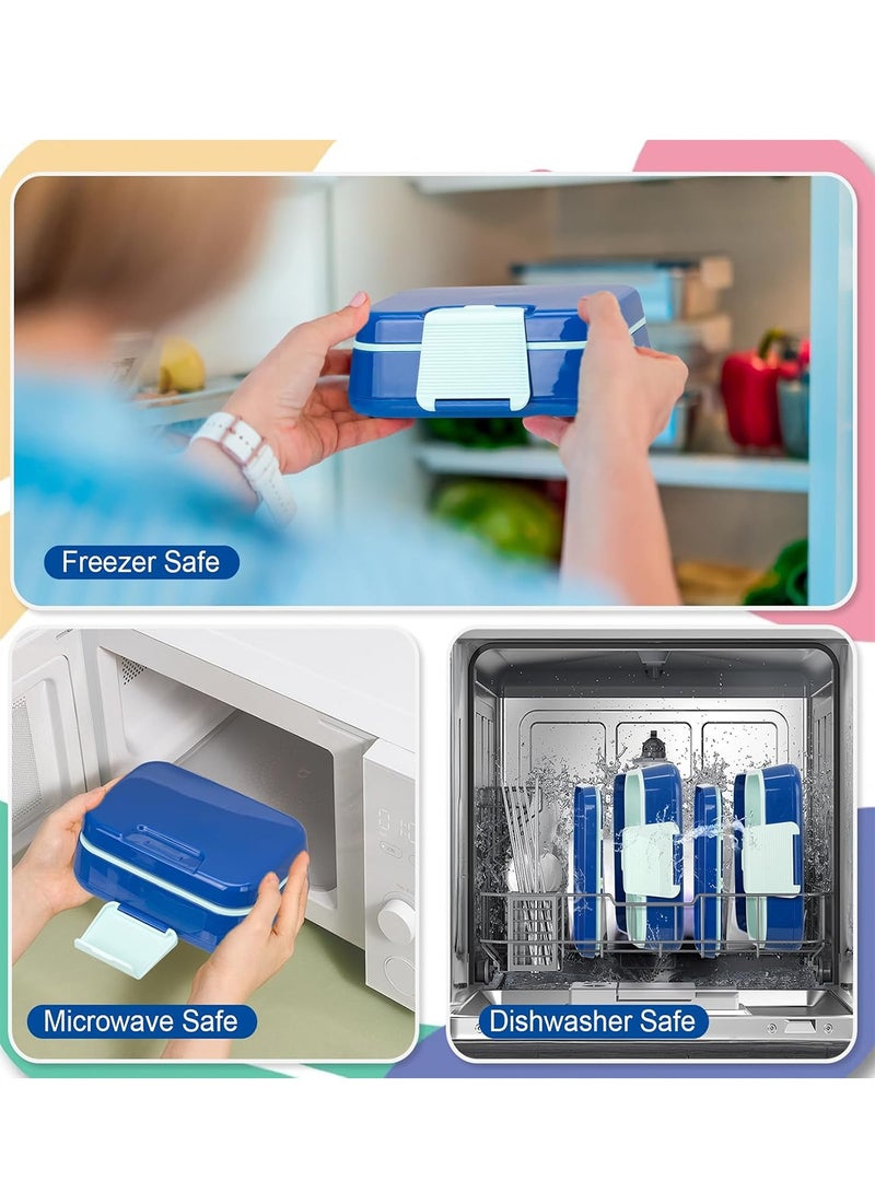 CUBEXELL Bento Box For Kids,Adult Lunch Box,Containers For Adults Men Women With 3 Compartments,Lunchable Food Container With Utensils, Sauce Jar, Microwave & Dishwasher Safe - Image 4