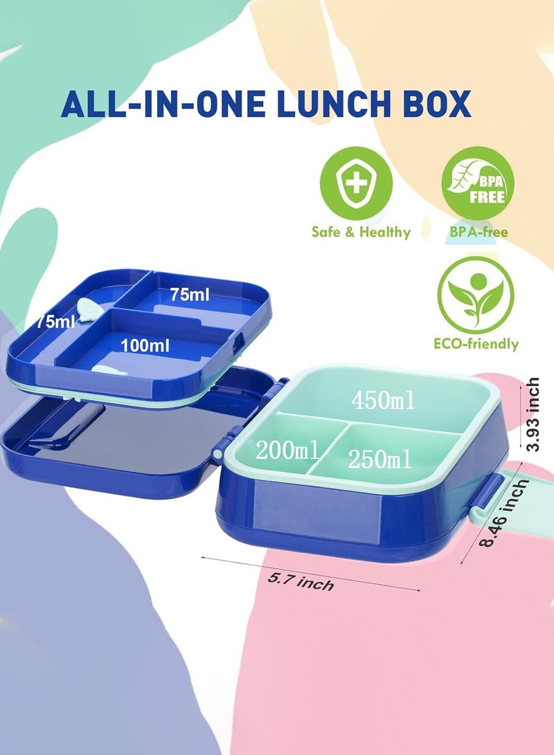 CUBEXELL Bento Box For Kids,Adult Lunch Box,Containers For Adults Men Women With 3 Compartments,Lunchable Food Container With Utensils, Sauce Jar, Microwave & Dishwasher Safe - Image 5