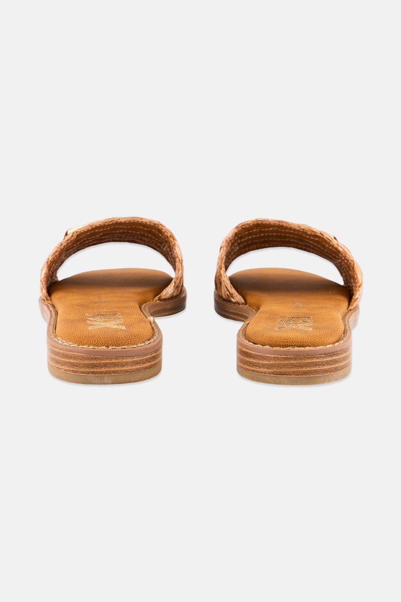 Xti Women Slip On Leather Flats, Camel - Image 2