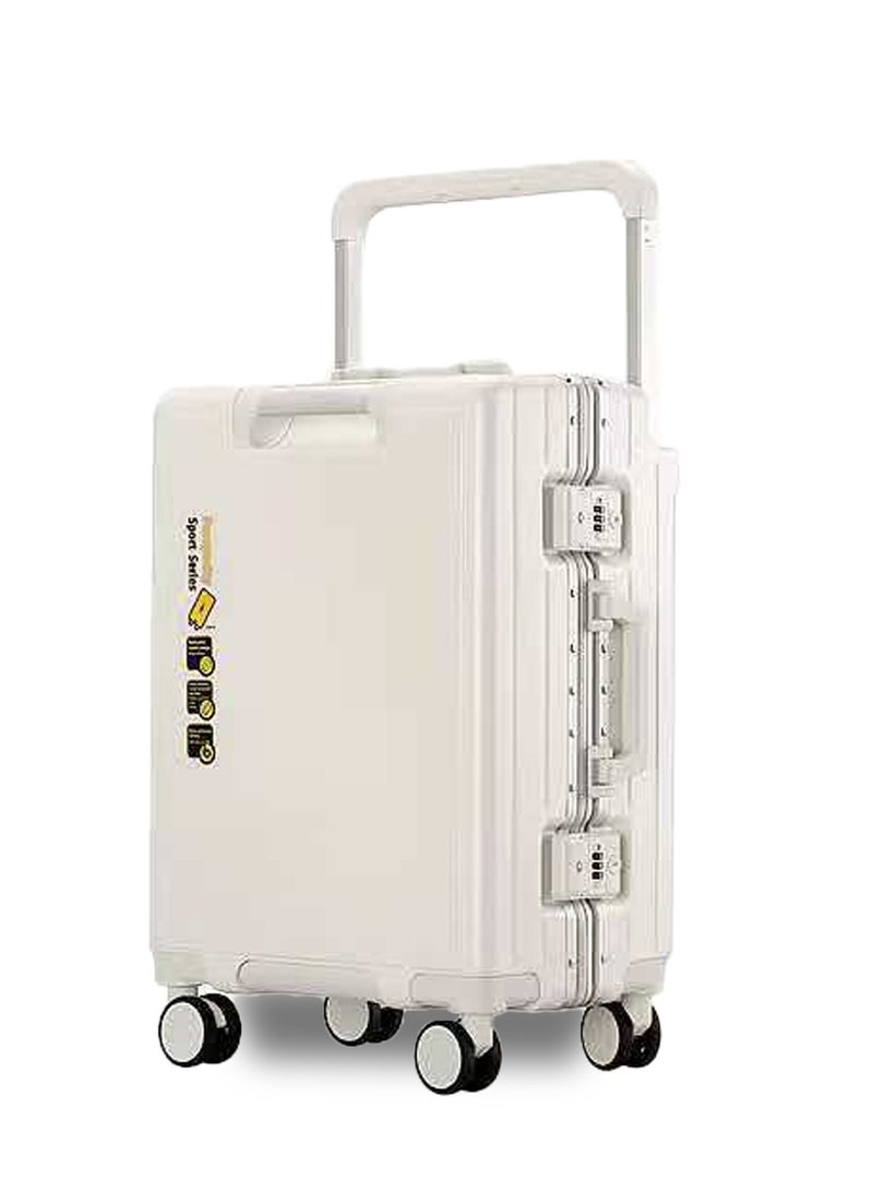 الازدهار حقيبة سفر من الألمنيوم الفاخر بميزات الازدهار - مقاومة للخدوش مع حامل أكواب قابل للطي وحامل هاتف، حقيبة عمل متعددة الوظائف - Image 1