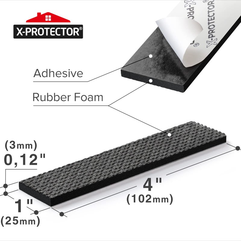 X-Protector Rubber Strip - 8 PCS Non Slip Pads - Black Universal Grip Strips - Self-Adhesive - Premium Feet for Keyboard, Appliances - Image 4