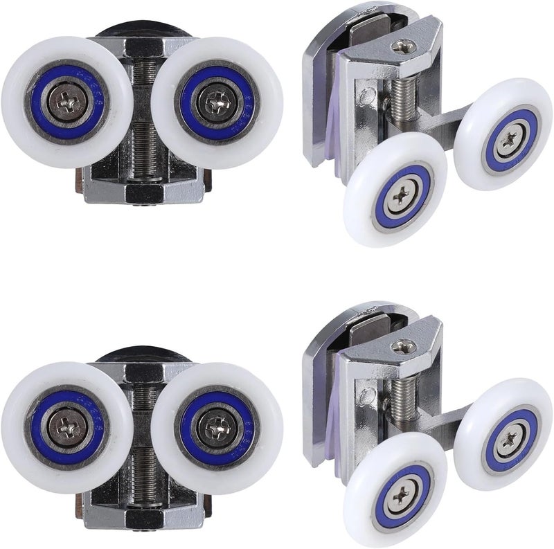 4 Pcs Sliding Shower Door Rollers, Twin Top and Bottom 26Mm Wheels, Includes Screws for 6-8Mm Glass Doors - Image 5