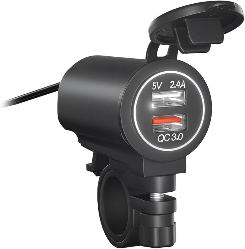 USB Car Charger QC3 0 Fast Charging Waterproof Adapter with Switch for Phone Tablet - Image 4