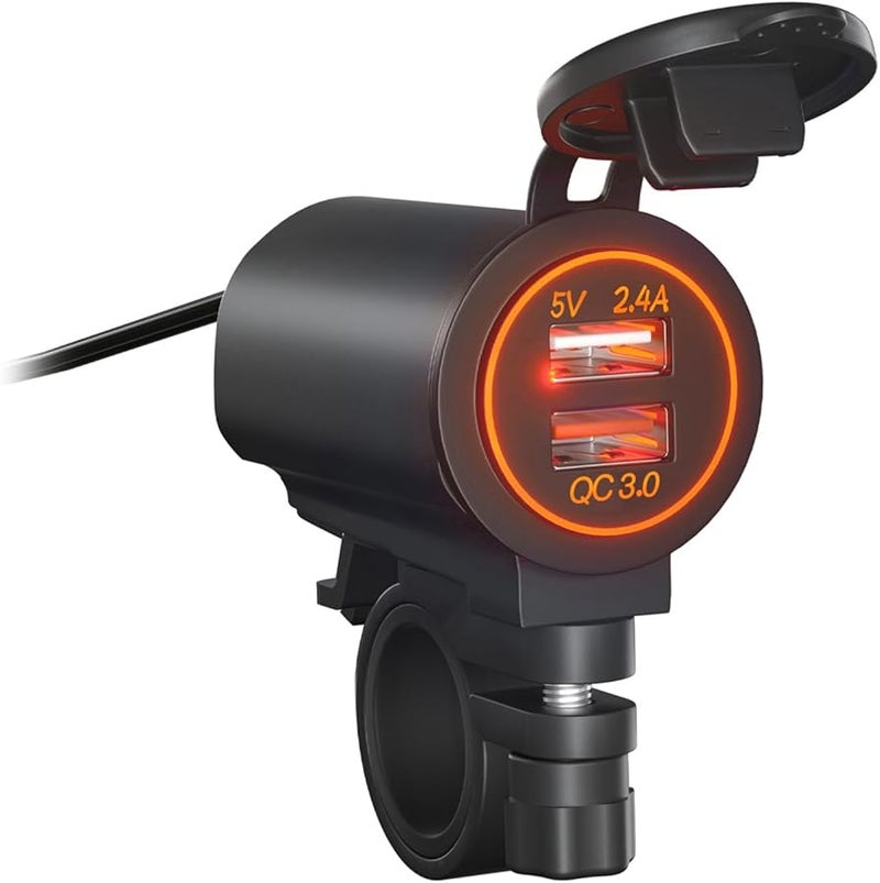 USB Car Charger QC3 0 Fast Charging Waterproof Adapter with Switch for Phone Tablet - Image 5