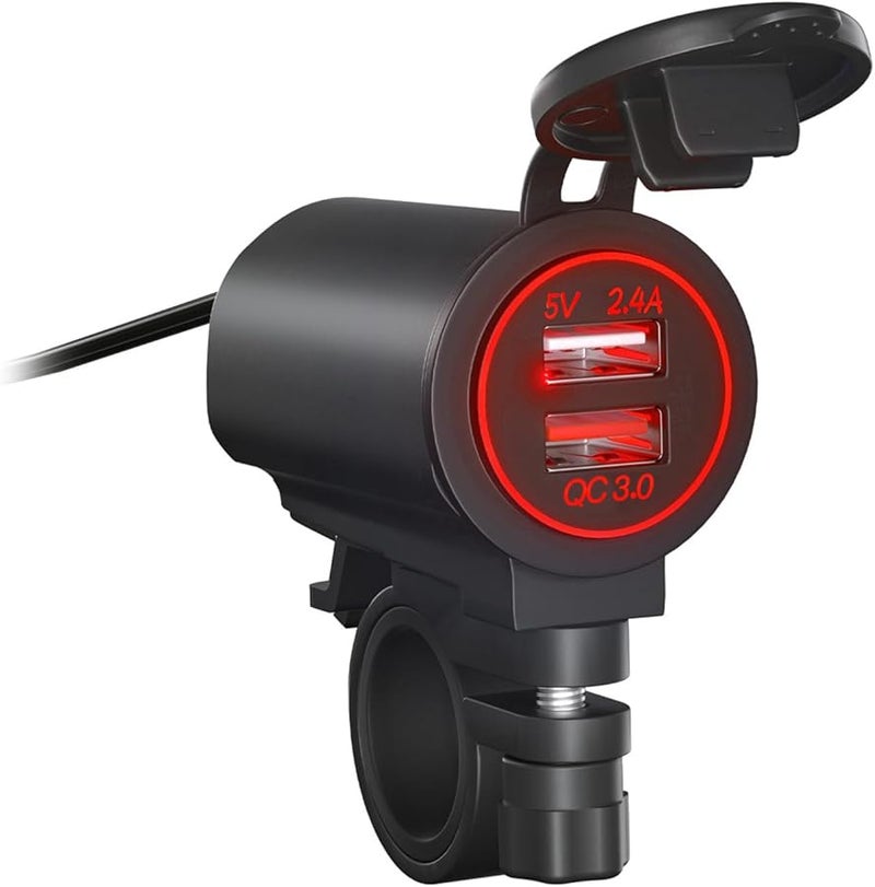 USB Car Charger QC3 0 Fast Charging Waterproof Adapter with Switch for Phone Tablet - Image 2