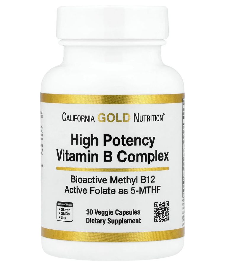 California Gold Nutrition High Potency Vitamin B Complex with Methyl ...
