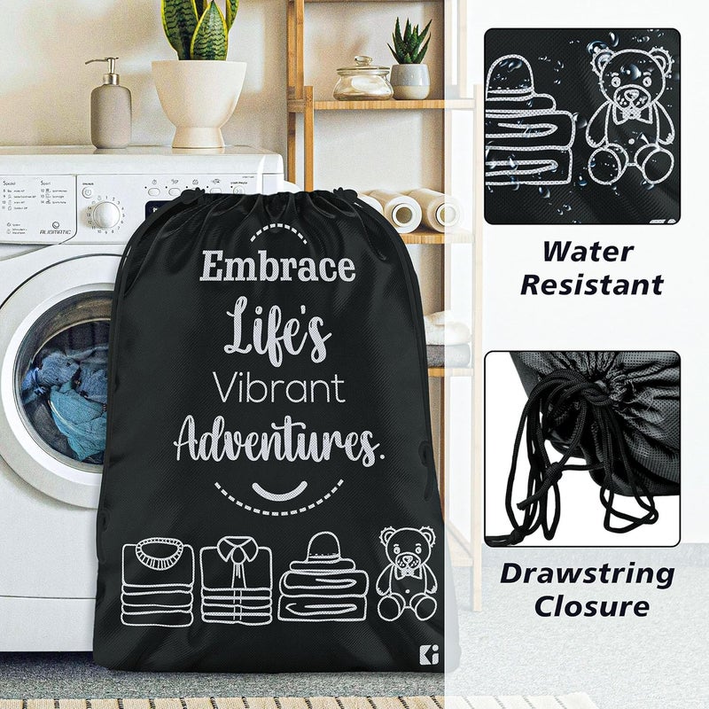 Kuber Industries Pack of 3 Cloth Storage Bag NonWoven Storage Organizer Travel Cloth Carrying Bag Garments Cover for Laundry Travel Storage Organizer for Clothing Large Black - Image 5