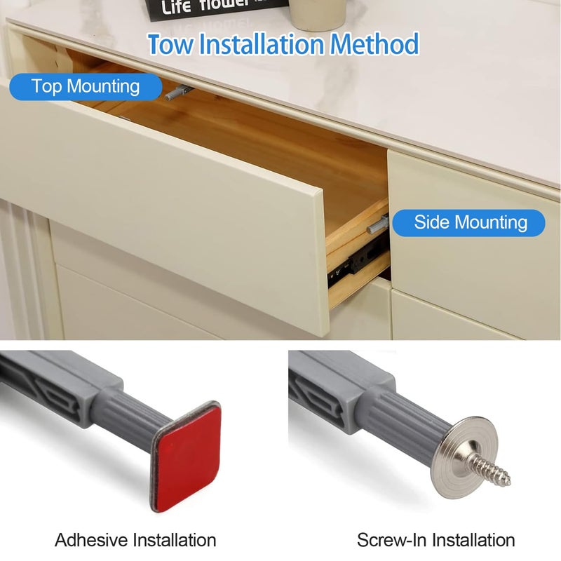 Redunest Push to Open Door Latch, 10 Pack Gold Magnetic Push Latches, Adhesive Heavy Duty Touch Latch Hardware for Push to Open Cabinet, Magnetic Door Catch for Cabinet Drawer Wardrobe Kitchen Door - Image 3