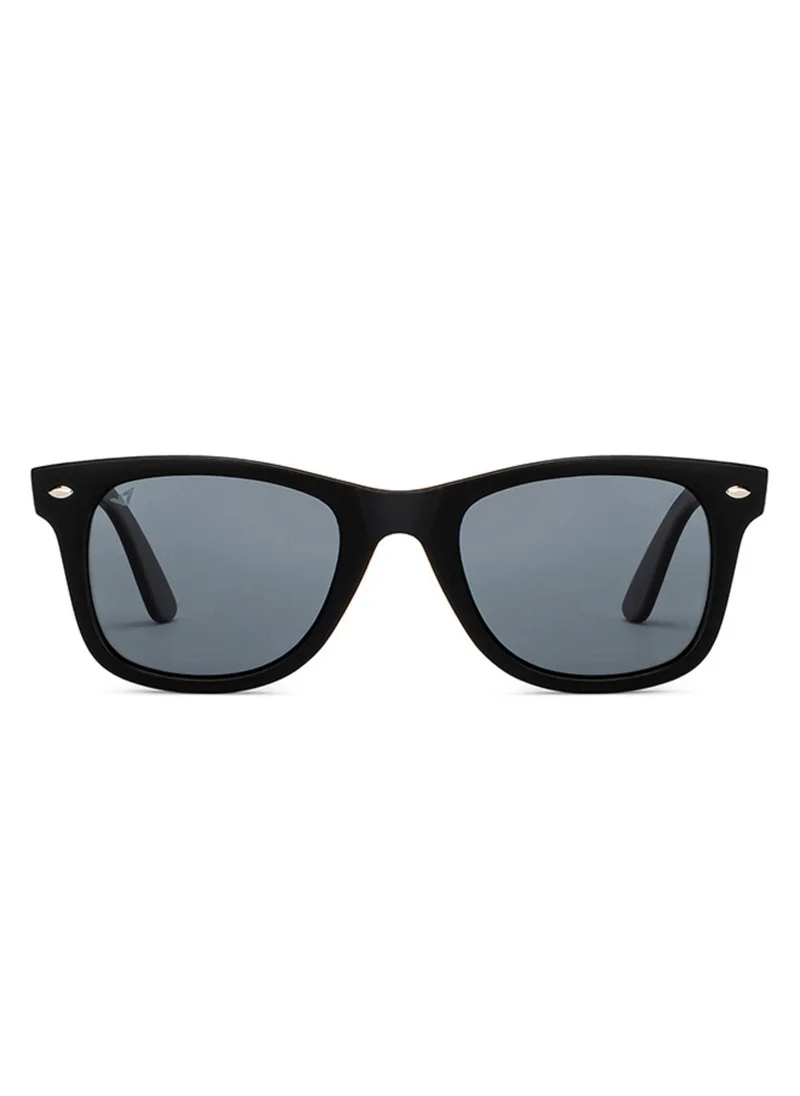 VINCENT CHASE Vincent Chase By Lenskart | Black Grey Full Rim Square Branded Latest and Stylish Sunglasses | Polarized and 100% UV Protected | Men & Women | Large | VC 5147/P