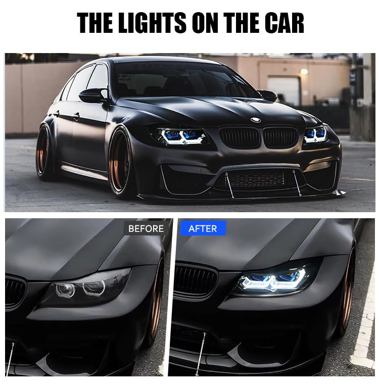 T T-ABC New M4 Style Lights Compatible with 2009-2012 BMW e90 e91 328i 335i xDrive 328xi 335d 335xi 4dr Sedan Accessories Sequential Not Fit ci is 2dr Convertible Coupe (LB is Xenon Clear) - Image 2