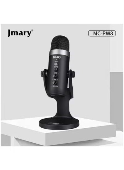 🎙️ MC-PW8 USB Condenser Microphone for Podcasting, Streaming, Gaming, Voice-Over & Recording – Plug & Play Mic with Noise Reduction, Adjustable Tripod Stand, Mute Button & Volume Control – Compatible with PC, Laptop, Mac – Studio-Quality Sound