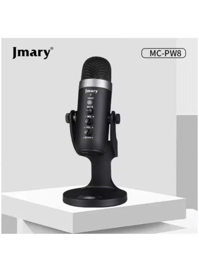 Jmary 🎙️ MC-PW8 USB Condenser Microphone for Podcasting, Streaming, Gaming, Voice-Over & Recording – Plug & Play Mic with Noise Reduction, Adjustable Tripod Stand, Mute Button & Volume Control – Compatible with PC, Laptop, Mac – Studio-Quality Sound  - Image 1