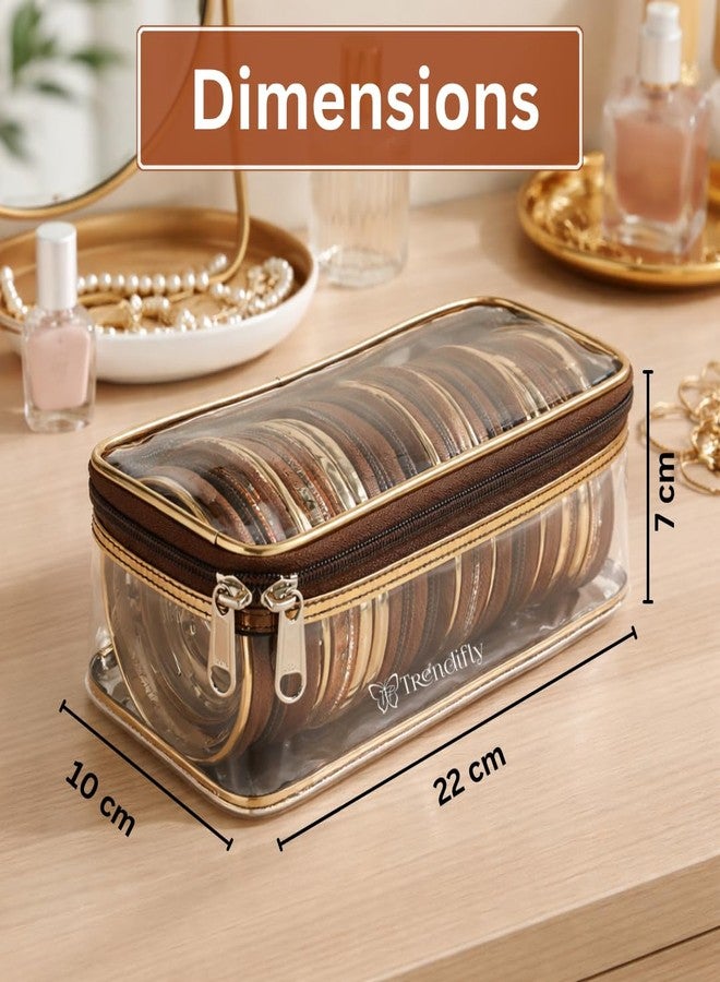 Trendifly Set of 7 Transparent PVC Bangle Bracelet Chudi Case Organiser Box Pouch for Women | Multipurpose Travel Jewelry Earrings Rings Chain Storage Organizer - Image 2