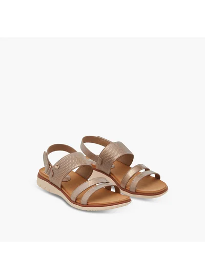 Le Confort Women's Textured Comfort Sandals with Hook and Loop Closure