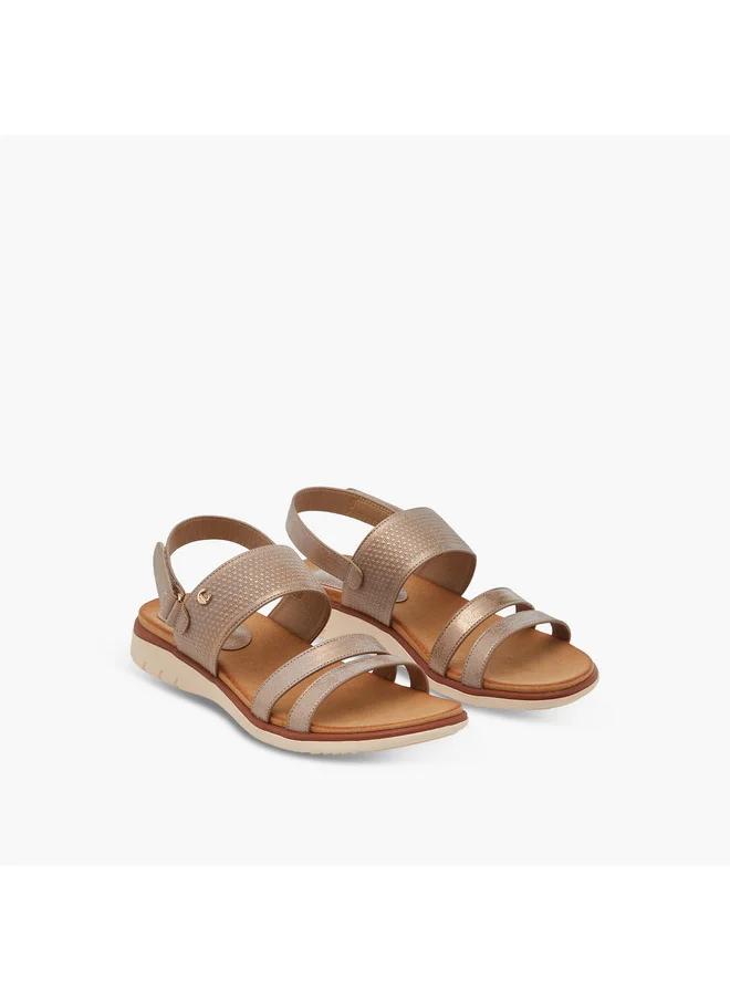 Le Confort Women's Textured Comfort Sandals with Hook and Loop Closure