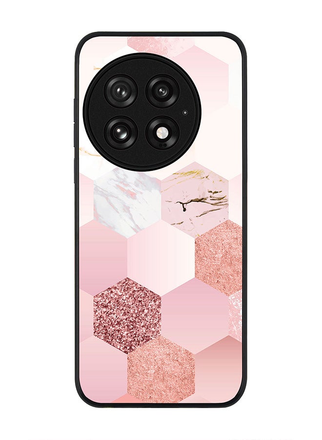 Stylizedd For OnePlus 13 5G Case,Slim fit Camera Protection, Shockproof Thin Phone cover  - Marble Pink Honeycomb - Image 1