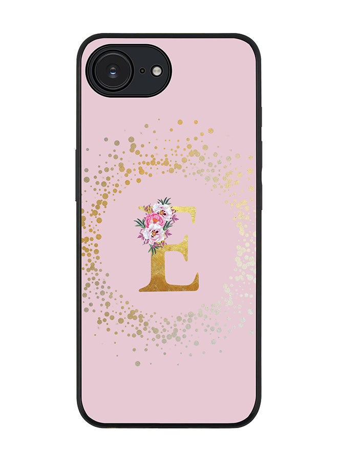 Stylizedd For Apple iPhone 16e Case,Slim fit Camera Protection, Shockproof Thin Phone cover  - Custom Monogram Floral - E  (Pink ) - Image 1