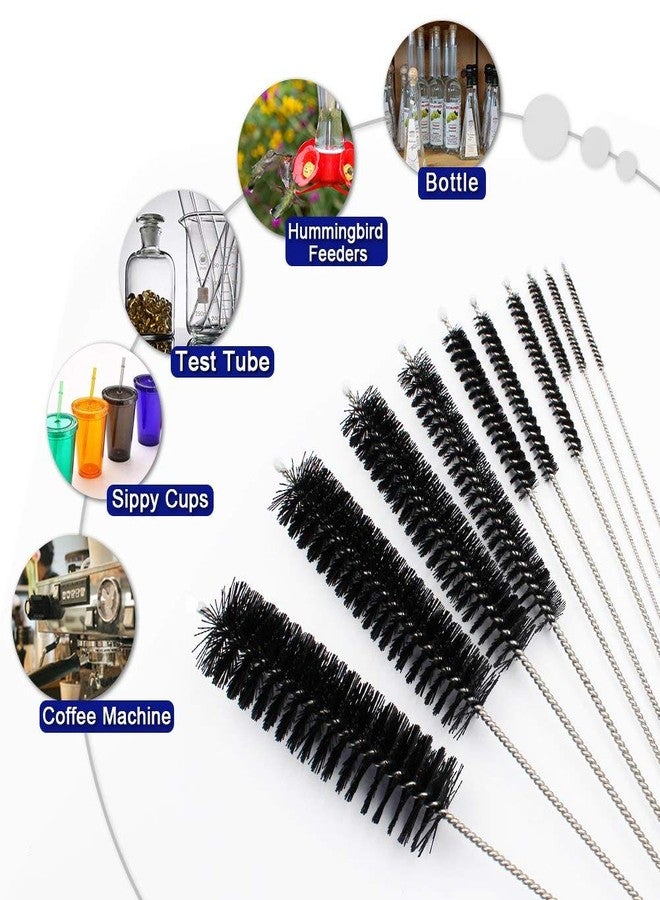DiCUNO Straw Cleaning Brushes Set, 8 Inch Nylon Tube Brushes, Different Sizes Clean Brush for Bottle, Pipe, Keyboard, 2 Sets of Super Hard & Medium Hard - Image 5