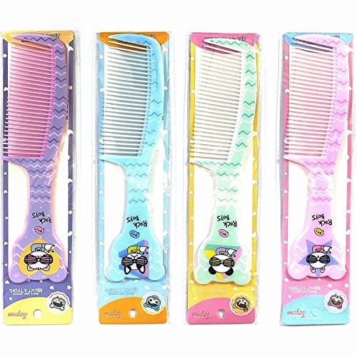 Maple Dressing Detangling Handle Printed Hair Comb For Women Combo Set for Men,Women (Multicolour), Imported, Pack of 4 - Image 1