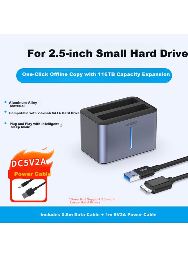 Godo o Dual-bay Mechanical Hard Drive Enclosure, 2.5-inch Sata Universal External Ssd And Hdd Case, Compatible With Laptops And Desktop Computers - Image 5